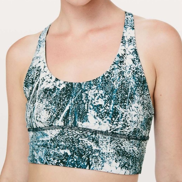Lululemon 6 Free To Be Moved Bra Wildwood White Multi Green Jasper Stylish Bra - Picture 11 of 12